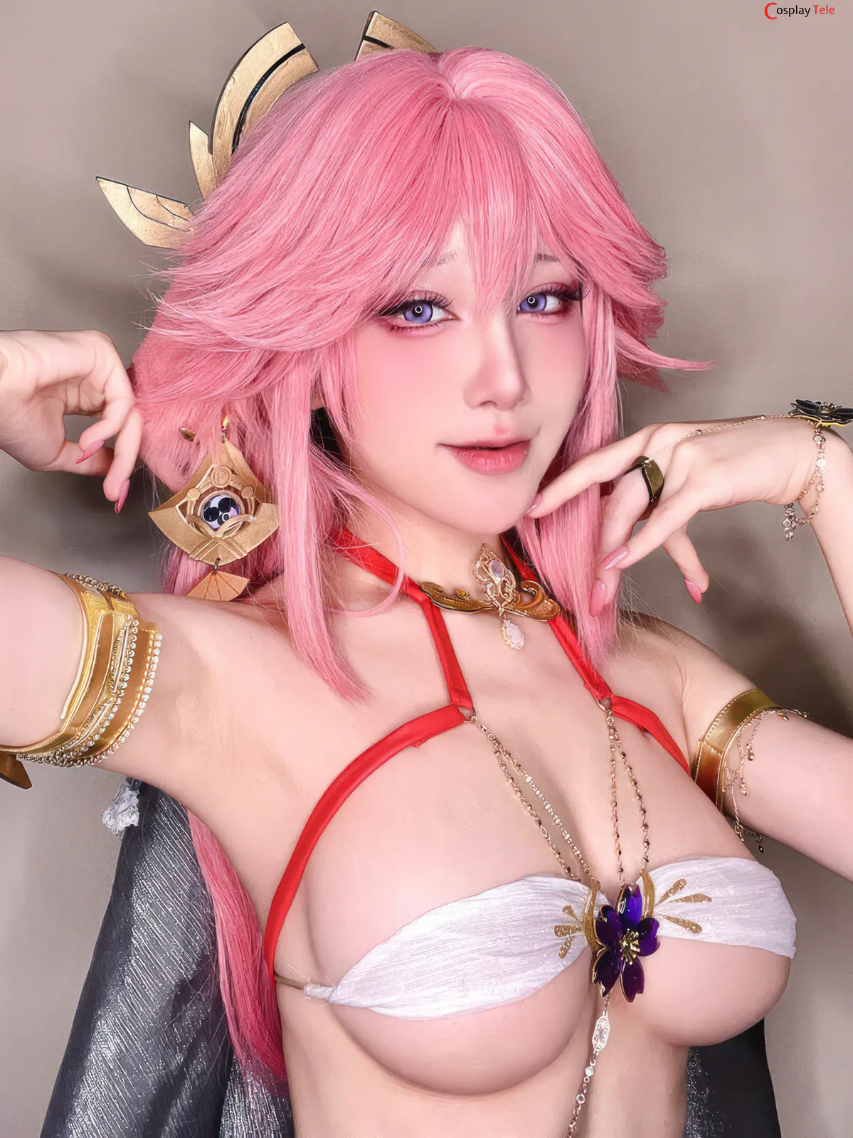 水淼Aqua cosplay Yae Miko Selfies – Genshin Impact “40 photos”